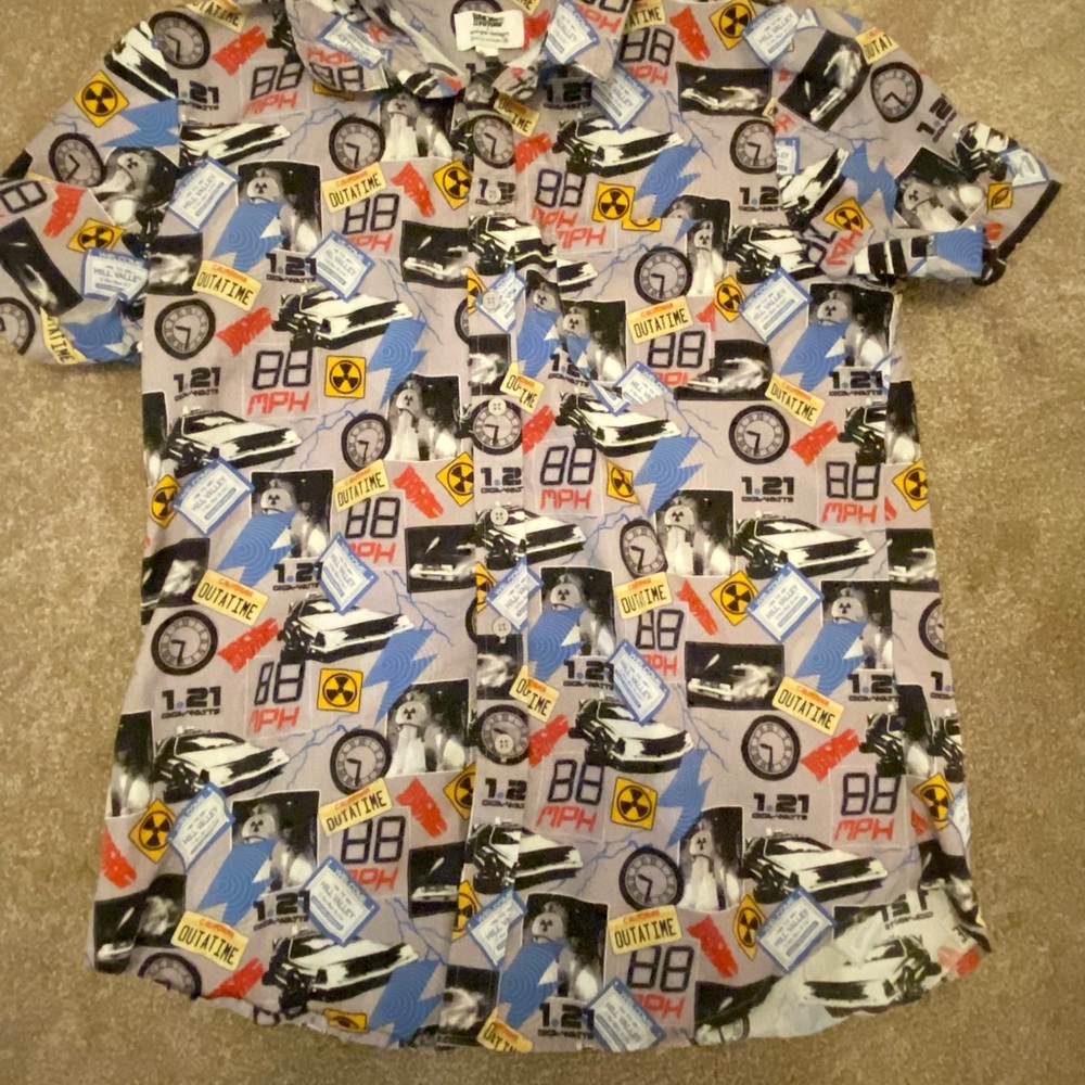 Back To The Future x Unique Vintage Time Travel Motif Print Unisex Shirt
